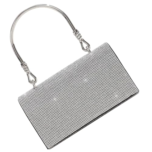 FRCOLOR Damen Umhängetasche mit Kettenriemen und Funkelnden Strasssteinen Leichte Crossbody Handtasche für Abendveranstaltungen Praktisch für Handy Schlüssel Karten Modische Clutch für von FRCOLOR