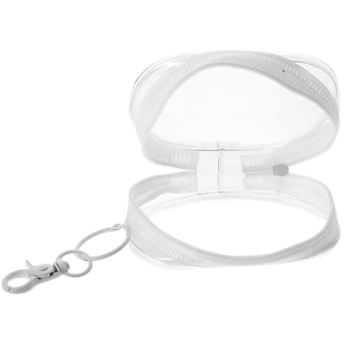 FRCOLOR Datenkabel Aufbewahrungstasche Mini Schlüsselanhänger Mit Reißverschluss Und Armband Transparente Brieftasche Transparente Schlüsselbund Brieftasche Mit Armband Schlüsselbund von FRCOLOR