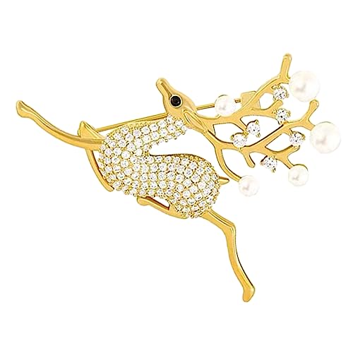 FRCOLOR Deer Brosche für Damen Eleganter Anstecker im Tierdesign für Kleidung Schals und Hüte Langlebiges Legierungsmaterial Stilvolles Accessoire für von FRCOLOR