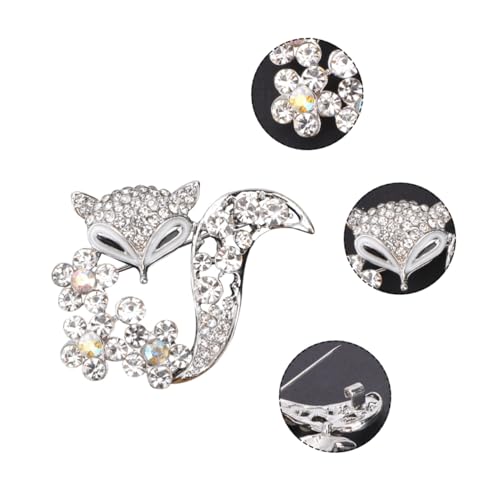 FRCOLOR Delikate Brosche Damen Kreative Fox Form Anstecknadel Legierungsmetall Modisches Accessoire für Pullover Cardigan und Jacken Eleganter Schmuck für Frauen und Mädchen von FRCOLOR