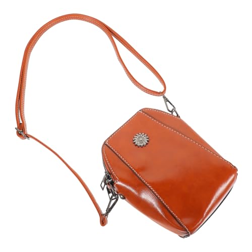 FRCOLOR Design PU Handy Umhängetasche Damen Crossbody Bag mit Großem Stauraum und Verstellbarem Gurt Modische Geldtasche für Alltag und Freizeit Braun von FRCOLOR