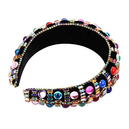 FRCOLOR Diamant-stirnband Schmuck Stirnband Verschönert Vintage-stirnbänder Für Frauen Strass-stirnbänder Für Frauen Haarschmuck Für Frauen Klauenkette Palast Fräulein Perlenstickerei von FRCOLOR