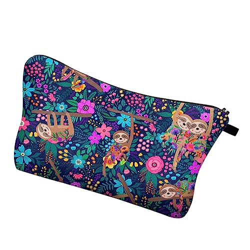 FRCOLOR Digitaldruck-faultier Clutch Für Damen Kosmetiktasche Für Damen Schminktaschen Für Reisende Frauen Make-up-Organizer-Tasche Münzbeutel Polyester Toilettenartikel Fräulein Tragbar von FRCOLOR