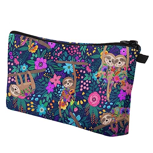 FRCOLOR Digitaldruck-faultier Münzbeutel Clutch Für Damen Aufbewahrungstasche Schminktasche Für Damen Kulturbeutel Für Damen Kosmetiktasche Für Damen Schmücken Reisen Drucken Polyester von FRCOLOR