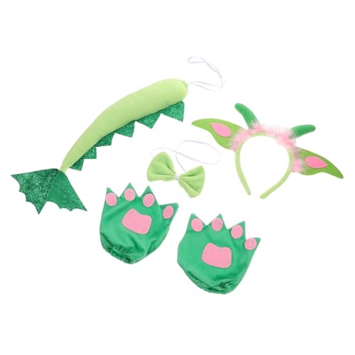 FRCOLOR Dinosaurierkostüm Für Kleinkinder Mit Plüschhandschuhen Stirnband Und Fliege Geeignet Für Halloween Und Themenpartys Bequeme Cosplay-requisiten von FRCOLOR