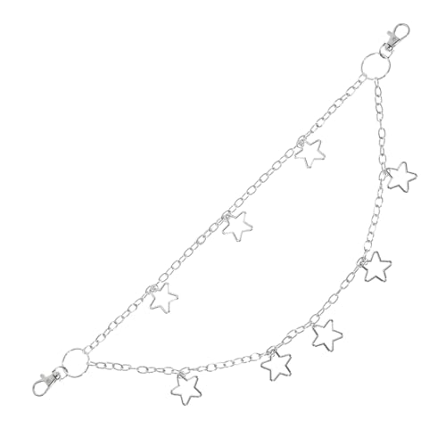 FRCOLOR Doppellagige Jeans Ketten Gürtel für Damen und Herren Robuster Legierungs Hosenkette mit Anhänger Vielseitiger Taillenschmuck für Jeans Hosen Taschen und Kleider Modisches von FRCOLOR