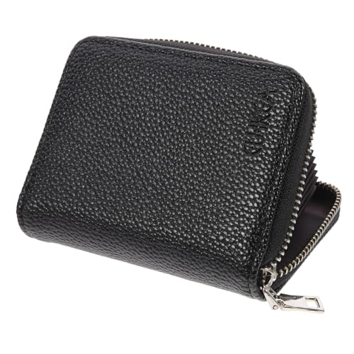 FRCOLOR Doppelt Zipfähiger Geldbeutel für Frauen Multifunktionale PU Brieftasche mit RFID Schutz Kartenhalter und Münzfach Schwarz für Kreditkarten Ausweis und Bargeld von FRCOLOR