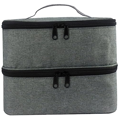 FRCOLOR Doppelte Tasche Bausatz Geldbeutel Kosmetik Bausätze Make-up-träger Reise-Make-up-Halter Make-up-zubehör Aufbewahrungsbeutel Für Nagelkunst Grey Nylon von FRCOLOR