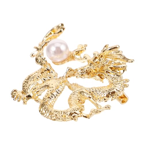 FRCOLOR Drachen Brosche aus Chinesischer Stil Langlebige Anstecknadel für Damen und Herren Modisches Schmuckaccessoire für Anzüge Pullover und Kleidung Einzigartiger Glückssymbol Lapel von FRCOLOR