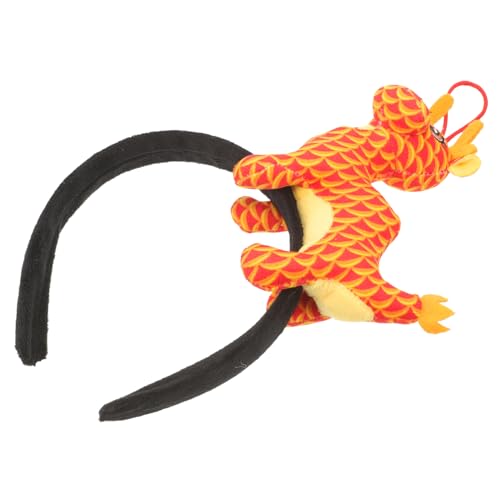 FRCOLOR Drachen-stirnband Zubehör Stirnbänder Bühnenauftritt Haarband Haargummis Für Die Silvesterparty Drachen-haarband Tierstirnband Chinesisches Neujahr Haarband Stoff Orange von FRCOLOR