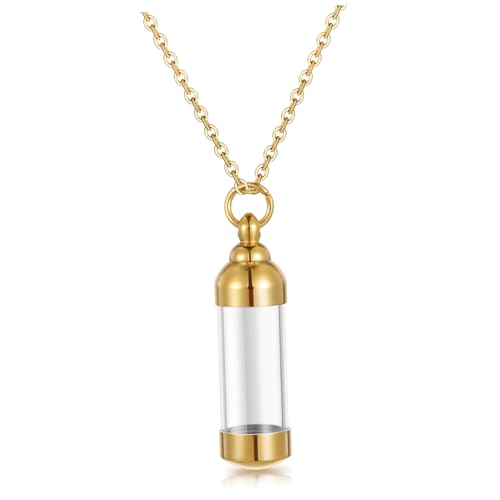 FRCOLOR Duft Flasche Anhänger Urnen Halskette mit Öffnungsfunktion Leichtes Andenken Schmuck für Damen Herren zur Aufbewahrung von Haar Sand FRCOLOR Duft Flasche Anhänger Urnen Halskette mit Öffnungsfunktion Leichtes Andenken Schmuck für Damen Herren zur Aufbewahrung von Haar Sand von FRCOLOR