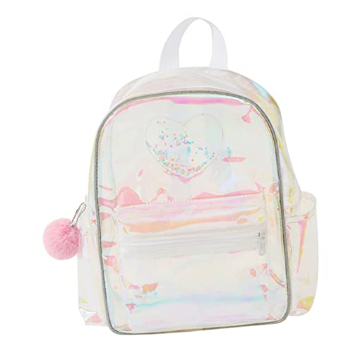 FRCOLOR Durchsichtiger Rucksack Mit Herzmuster Kleiner Transparenter Rucksack Für Damen Und Mädchen Transparente Tasche Für Konzert Und Stadion Leicht Zu Reinigen Und Sichtbar Groß Genug f von FRCOLOR