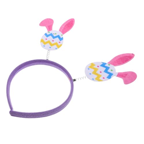 FRCOLOR Easter Bunny Ohren Haarreif Mit Bunten Eiern Flauschiger Kopfschmuck Für Osterfeiern Familienveranstaltungen Und Foto-requisiten Geeignet Für Mädchen Und Erwachsene von FRCOLOR