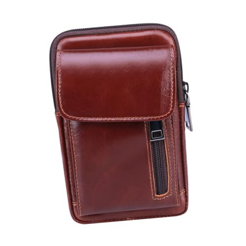 FRCOLOR Echte Cowhide Gürteltasche Herren Leichte Robuste Cowhide Bauchtasche Multifunktionale Outdoor Sport Handytasche Praktische Hüfttasche für Reisen und Alltag von FRCOLOR