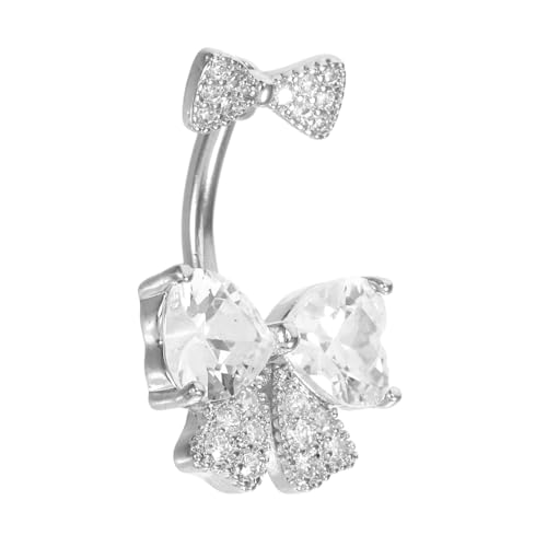 FRCOLOR Edelstahl Bauchnabelpiercing mit Elegantem Schleifen Design Passend Farbbeständig Einfach Anzulegen Modischer Körperschmuck für Damen Alltag und Party FRCOLOR Edelstahl Bauchnabelpiercing mit Elegantem Schleifen Design Passend Farbbeständig Einfach Anzulegen Modischer Körperschmuck für Damen Alltag und Party von FRCOLOR