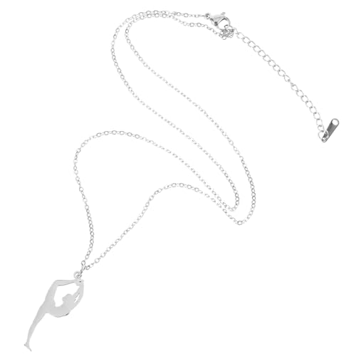 FRCOLOR Edelstahl Halskette mit Anhänger Sportliches Design Leichter Damen und Herren Schmuck Kreative Turnen Kette für Alltag und von FRCOLOR