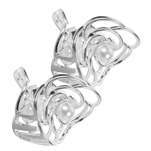 FRCOLOR 2stücke Damen-haarklammern Aus Metall Einfache Haarklammern Mit Perlen Haarklammern Für Frauen Und Mädchen Langlebig Und Leicht Zu Verwenden von FRCOLOR