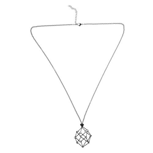 FRCOLOR Einstellbarer Kristallsteinhalter Halskette Metall Käfig Anhänger für DIY Schmuck Natürlicher Edelstein Halter Leichter Langlebiger Schmuckanhänger für Familie und Freunde von FRCOLOR