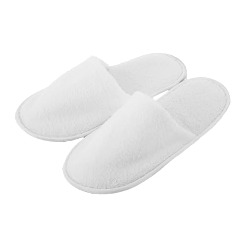FRCOLOR Einweg Hausschuhe aus Weichem Korallenfleece mit Rutschfester Sohle Spa Geeignet Komfortable Leichte Gäste Pantoffeln für Hotel Reise und Outdoor Nutzung von FRCOLOR