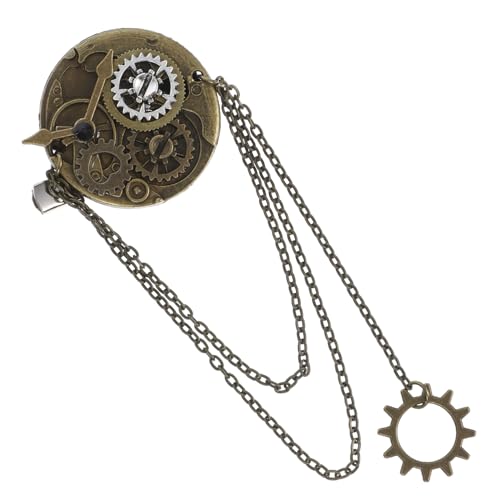 FRCOLOR Haarspangen Im Punk-stil Vintage-haarnadeln Als Brosche Retro-kopfschmuck Mit Uhren-design Dual-use-zubehör Für Damen Und Herren von FRCOLOR