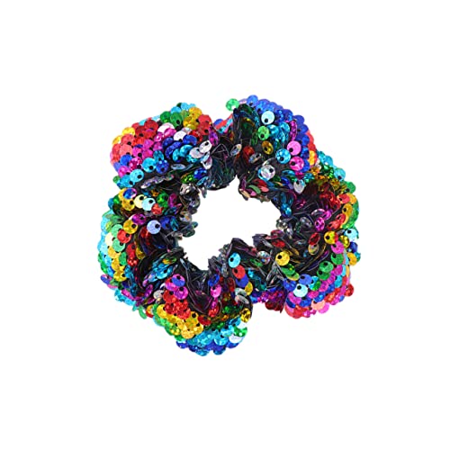 FRCOLOR Weihnachtshaargummis Weihnachtsbommeln Haargummi Mit Pailletten Stoff Pferdeschwanzhalter Elastische Haargummis Pailletten Knusprig Weihnachtsband Scrunchies Kind Spiral- Armband von FRCOLOR