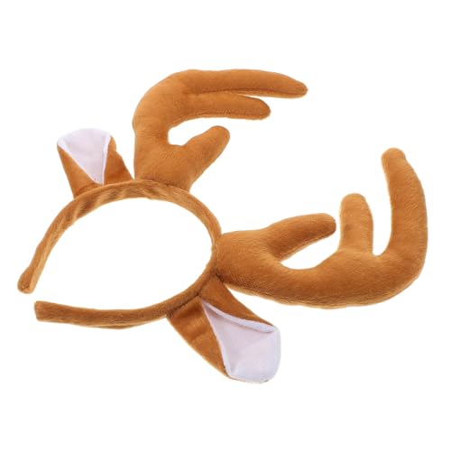 FRCOLOR Rentier-geweih-stirnband Aus Plüsch Für Weihnachten Mit Rentierohren Elastisch Für Erwachsene Als Kopfbedeckung Für Feiern Und Partys von FRCOLOR