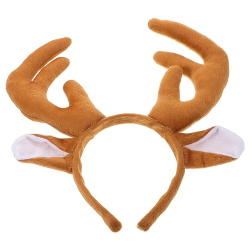 FRCOLOR Rentiergeweih-stirnband Aus Plüsch Für Damen Und Erwachsene Weihnachts-haarband Mit Hirschgeweih-ohren Für Festivals Und Geburtstagsfeiern von FRCOLOR
