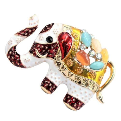 FRCOLOR Elefantenbrosche Leichtem Legierungsmetall Farbenfroher Retro Anstecker Eleganter Modeschmuck für Damen und Herren Vielseitiger Schmuck für Besondere Anlässe und Geschenkideen von FRCOLOR