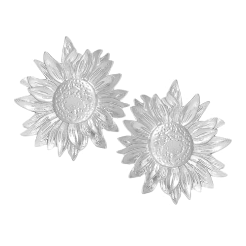 FRCOLOR Elegante Sonnenblumen ohrringe aus Silberfarbenem Legierungsmetall Modischer Blüten design schmuck für Damen und Mädchen Vielseitig Kombinierbar zu Casual Sport und Festlichen von FRCOLOR