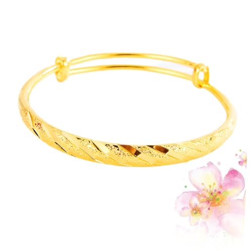 FRCOLOR Eleganter Kupfer Armreif Damen Bangle mit Alluvialer Goldoptik Stilvoller Hochzeitsschmuck Modisches Party Accessoire Verarbeitet für Frauen und Mädchen von FRCOLOR