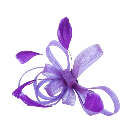 FRCOLOR Eleganter Verstellbarer Braut Fascinator mit Netz und Federn Handgefertigtes Hochzeits Haaraccessoire für Damen Vielseitiger Haarklammer für Lange Stilvolles Kopfstück für von FRCOLOR