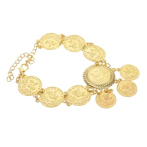 FRCOLOR Elegantes Goldfarbenes Fußkettchen mit Schweren Münzen und Quasten Leichtes Damen Ankelarmband für Hochzeiten Passend für Strand und Kirchenzeremonien Stilvolles für Frauen von FRCOLOR