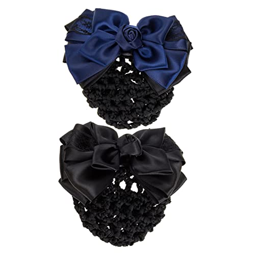 FRCOLOR 2stücke Haarknoten-abdeckclip Mit Netz Für Frauen Haarknoten-haarnetzclip Geeignet Für Dünnes Und Dickes Haar Mit Schleifen-verzierung Für Formelle Und Leger Anlässe von FRCOLOR