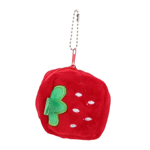 FRCOLOR Erdbeer Geldbörse Für Damen Plüsch Erdbeere Tasche Münztäschchen Erdbeere Geldbeutel Süße Aufdruck Geldbörse Kleine von FRCOLOR