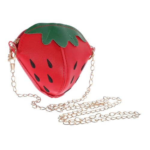 FRCOLOR Erdbeer Umhängetasche mit Kette Süße Handtasche für Besondere Anlässe Rot von FRCOLOR
