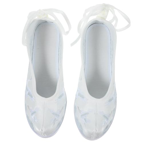 FRCOLOR Ethnische Bestickte Stoffschuhe Weiß Damen Innenerhöhende Keilabsatz Hanfu Schuhe Leicht und Angenehm für Alltag und Festlichkeiten FRCOLOR Ethnische Bestickte Stoffschuhe Weiß Damen Innenerhöhende Keilabsatz Hanfu Schuhe Leicht und Angenehm für Alltag und Festlichkeiten von FRCOLOR