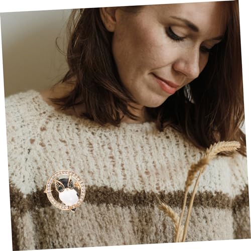 FRCOLOR Eulen Brosche mit Strass und Emaille Anstecknadel für Damen und Herren Langlebige Legierung Glänzende Verzierung Geeignet für Anzüge Mäntel und Pullover Stilvolles von FRCOLOR