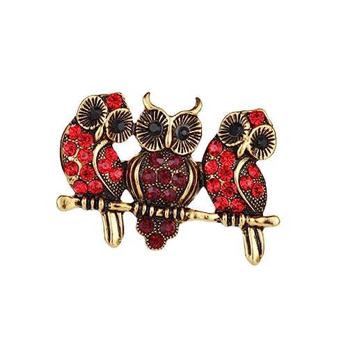 FRCOLOR Eulenbrosche aus Legierung Modisches Tier Design Leicht und Angenehm Vielseitiges Damen Accessoire für Kleidung Taschen Schals zu Geburtstag Weihnachten Valentinstag von FRCOLOR
