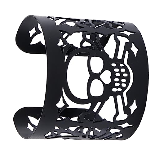 FRCOLOR Exaggerated Halloween Armband Schädel Muster Offenes Armband Unisex Vintage Schmuck Attraktives Ornament für Damen und Herren von FRCOLOR
