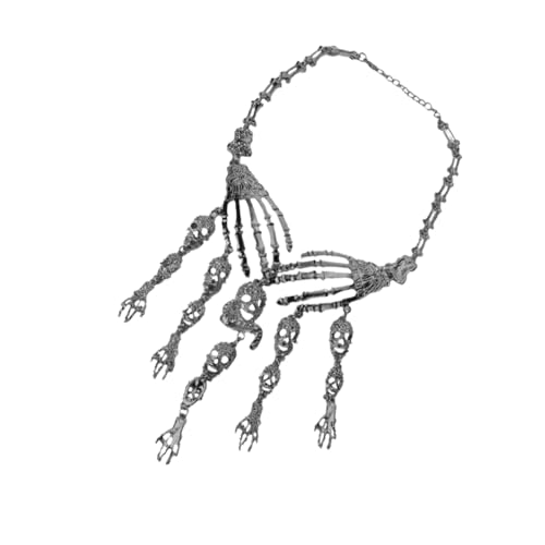 FRCOLOR Extravaganter Halloween Schmuck Mehrlagige Schädel Klavikelkette Schwarzer mit Hoher Festigkeit für Halloween Kostüme und Partydekoration von FRCOLOR
