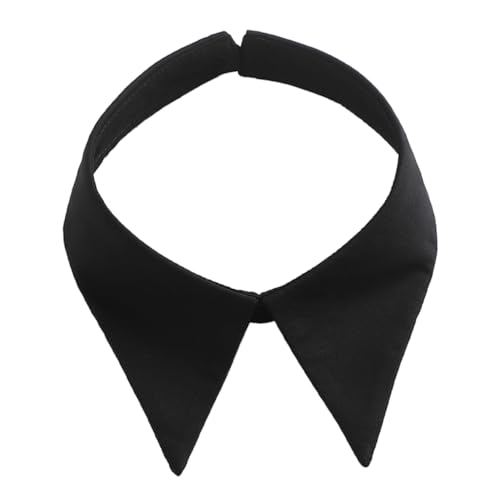 FRCOLOR Falscher Kragen Falscher Dickey Abnehmbarer Gefälschter Dickey Abnehmbarer Kragen Gefälschtes Dickey Halbes Hemd Bluse Abnehmbarer Dickey Dekoratives Fake-revers Schwarz Chiffon von FRCOLOR