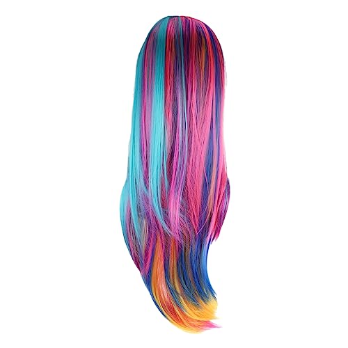 FRCOLOR Farbige Perücke Glatte Haarperücken Frauen Halloween Perücke Frauen Cosplay Party Perücke Cosplay-party-kopfschmuck Perücke Haarschmuck Fräulein Lange Gerade Hochtemperaturdraht von FRCOLOR