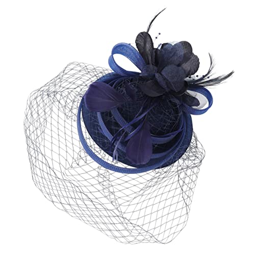 FRCOLOR Fascinator Haaraccessoire für Damen Eleganter Teeparty Hut mit Federn und Netz Vielseitig Einsetzbar als Braut oder Cocktail Haarstück von FRCOLOR