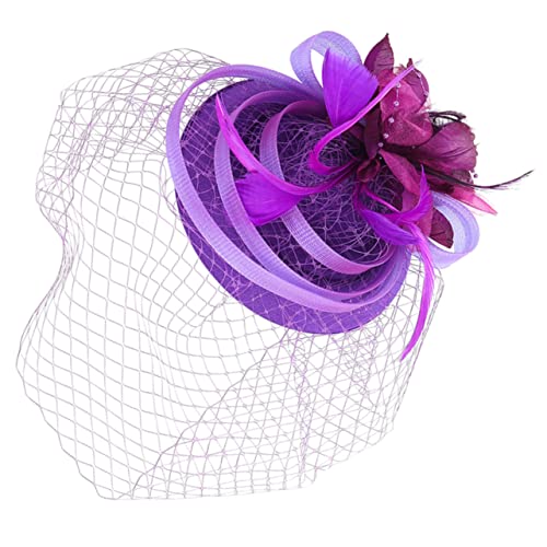 FRCOLOR Fascinator Hut mit Federn und Netz für Damen Vielseitiger Haarschmuck für Hochzeiten Teepartys und Besondere Anlässe Leicht und Bequem Perfektes Accessoire für Feiern und Festivals von FRCOLOR