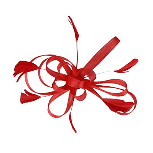 FRCOLOR Fascinator-hüte Für Frauen Haarspange Brautschmuck Hochzeitshaarnadel Elegantes Modisches Kopfschmuck-accessoire Rotes Netz-stirnband Für Die Braut von FRCOLOR