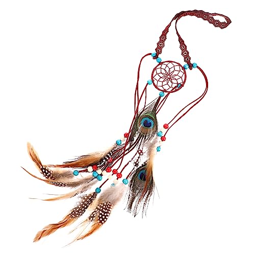 FRCOLOR Feder Stirnband Haargummis Für Mädchen Halloween Quasten Stirnband Quasten-stirnband Pfau Kopfbedeckung Boho-haargummis Boho-haarschmuck Indische Kopfbedeckung Böhmen Indien von FRCOLOR