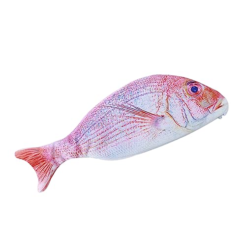 FRCOLOR Multifunktionales Federmäppchen Fischform Für Mädchen Und Jungen Rotfischmuster Großes Fassungsvermögen Waschbares Polyester Für Schule Und Büro von FRCOLOR