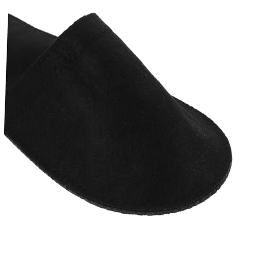 FRCOLOR Filzpantoffeln Herren Damen Rutschfest Weich Geschlossen Für Hotel Spa Sauna Reise Gemütlich Schwarze Hausschuhe von FRCOLOR