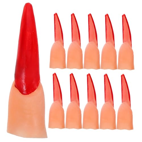 FRCOLOR Fingerlinge Rollenspiel Kostüm Kostüm Kleidung 20 Stücke Fingerkrallen Cosplay Party Liefert Gefälschte Finger Halloween Hexenfinger Hexenfingernägel Gefälschte von FRCOLOR