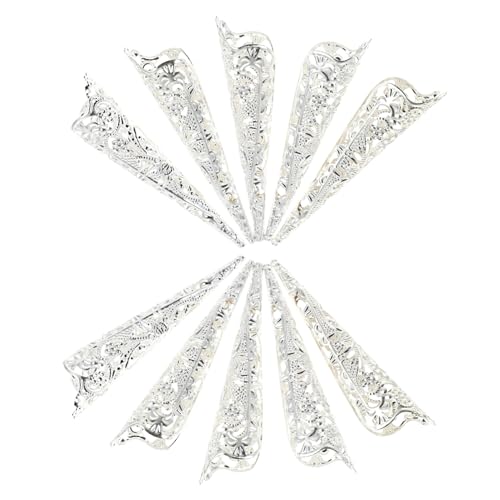FRCOLOR Fingertip Claw Ringe Aus Hohl Ausgeschnittene Fingernagel Ringe Nagelkunst Zubehör Kurze Silberne Fingernagel Abdeckungen Für Frauen Und ädchen von FRCOLOR
